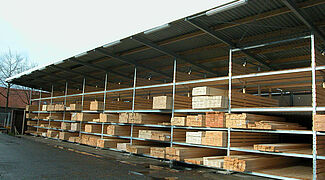 pallet racking for the storage of timber