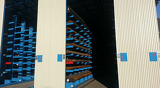 cantilever racking, rack-clad warehouse