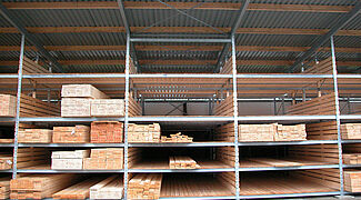 pallet racking for the storage of timber