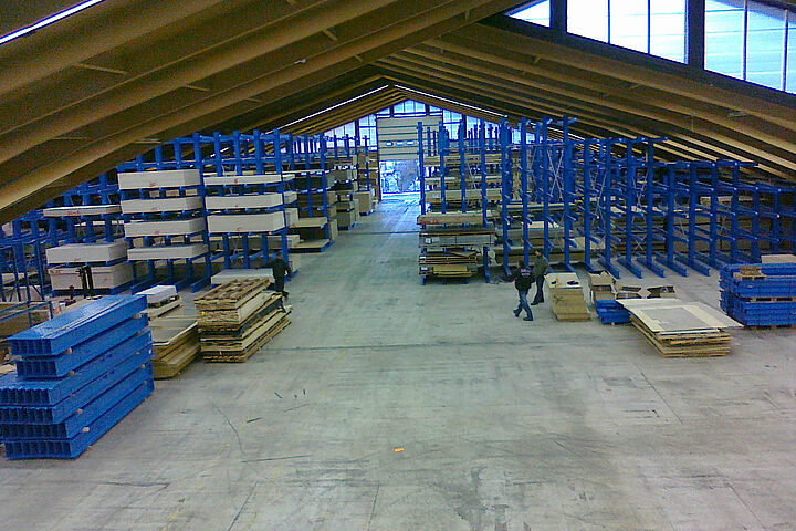 cantilever racking for the storage of chipboards