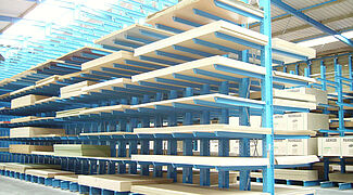 cantilever racking with roof for timber storage