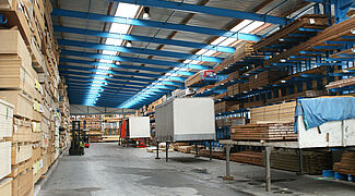 cantilever racking with roof for timber storage