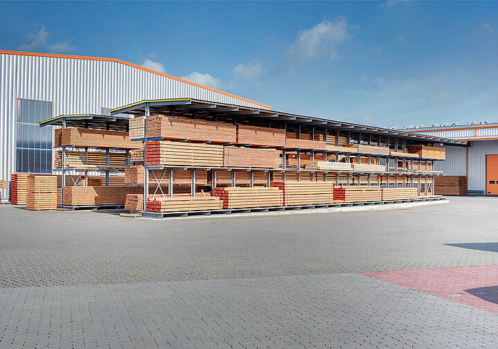cantilever racking with roof
