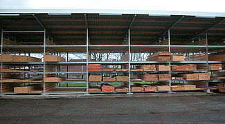 pallet racking for the storage of timber