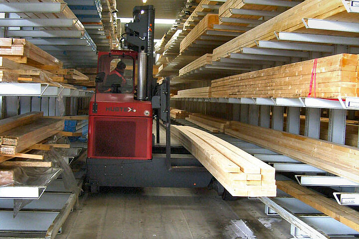 cantilever racking with forklift truck