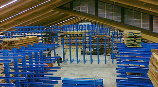 cantilever racking for the storage of chipboards