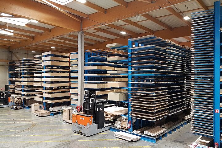 cantilever racking with forklift truck