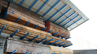 cantilever racking with roof for timber storage