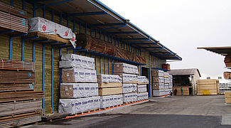 cantilever racking with roof for timber storage